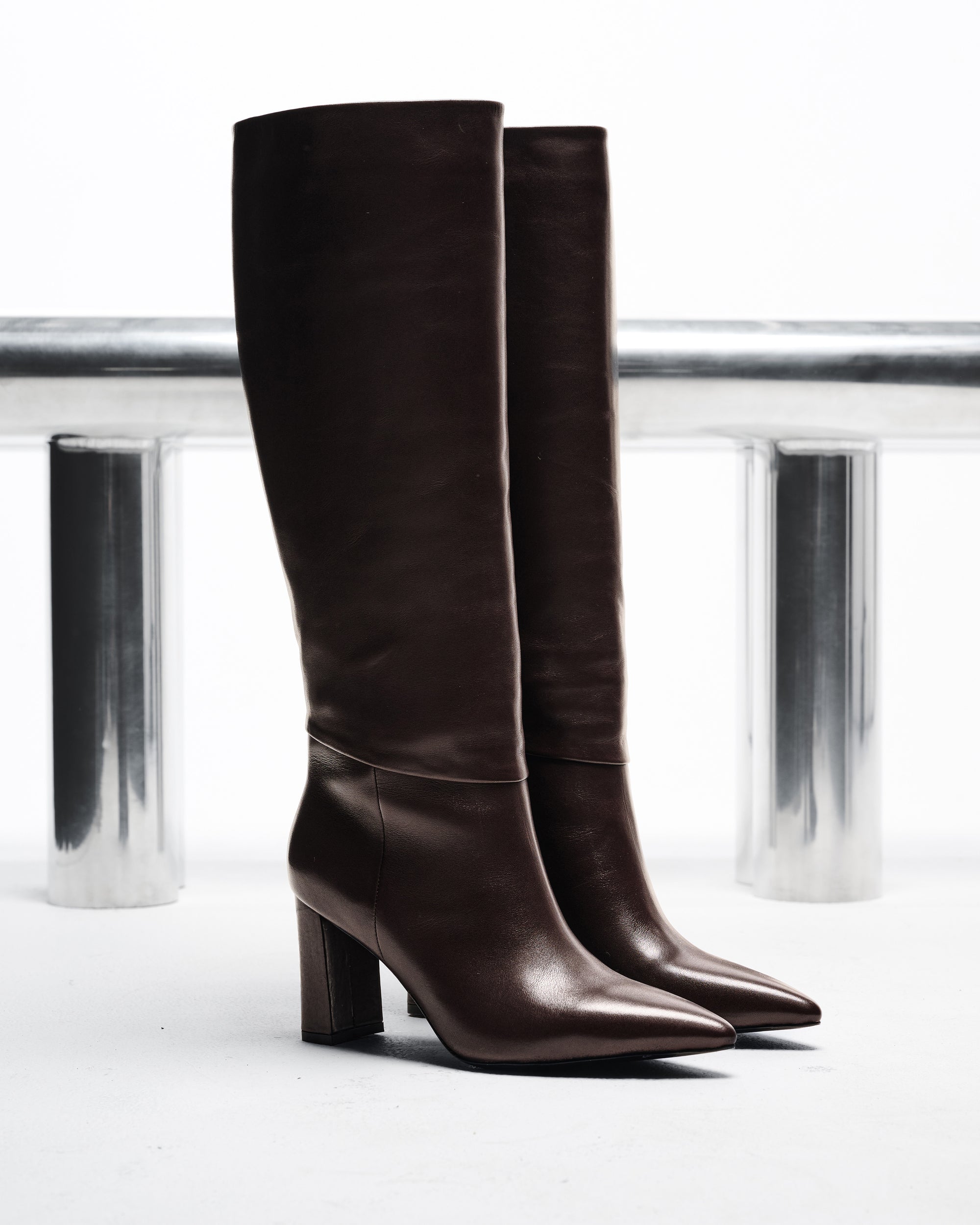 BOTTES CHOCOLAT A TALON LARGE TRACEY CHOCOLATE