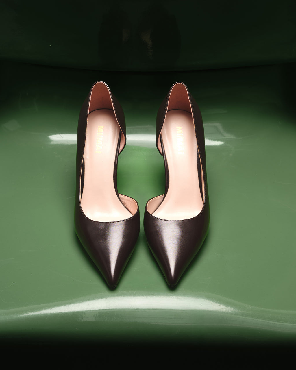 Escarpin en cuir chocolat à bout pointu Kelly Chocolate