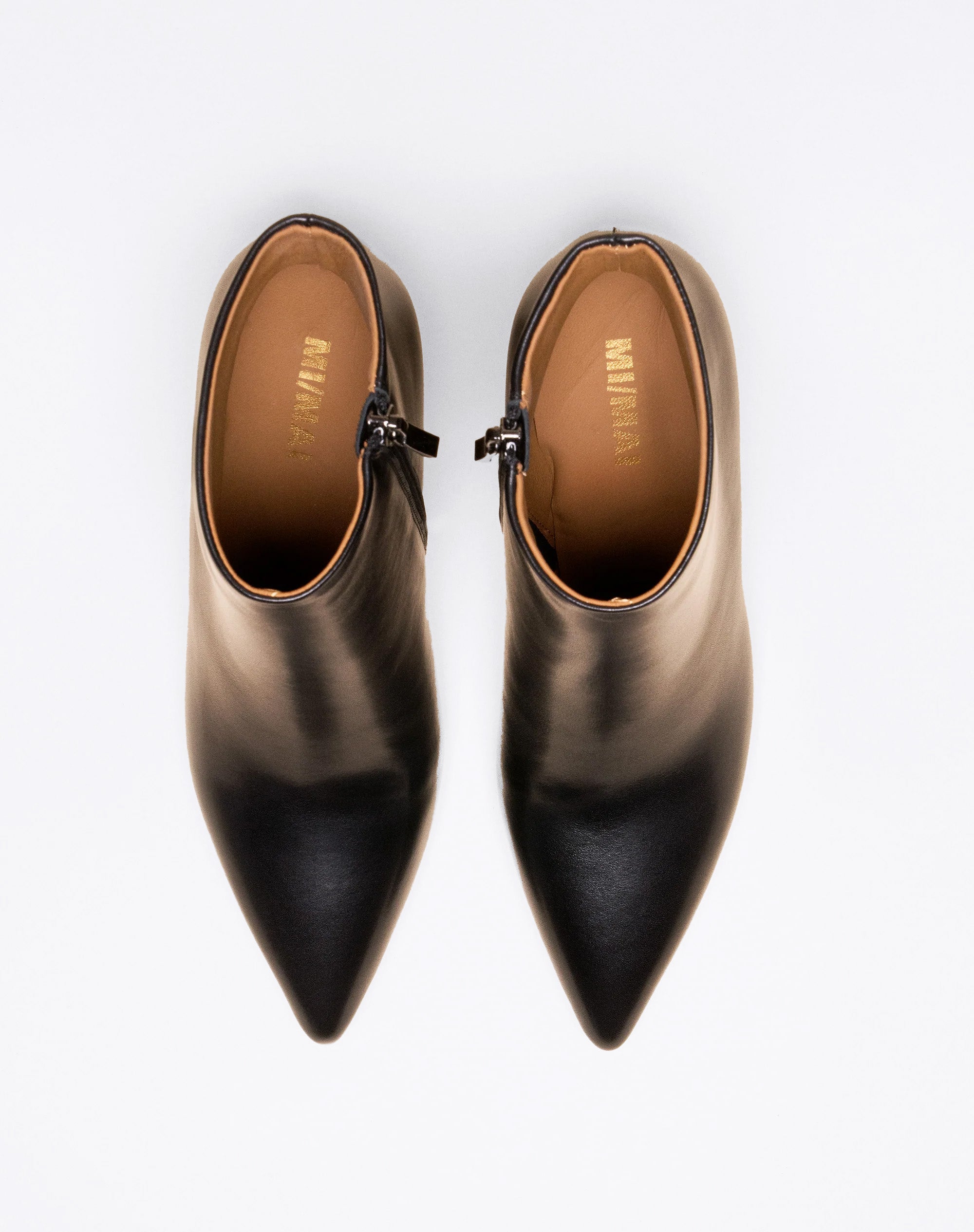 Noura Black Calf ankle boots with pointed toe