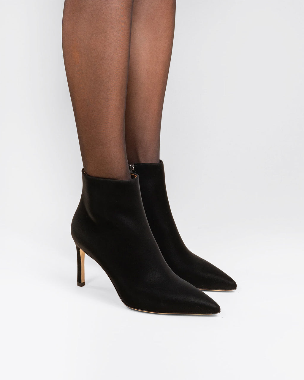 Noura Black pointed-toe heeled ankle boots