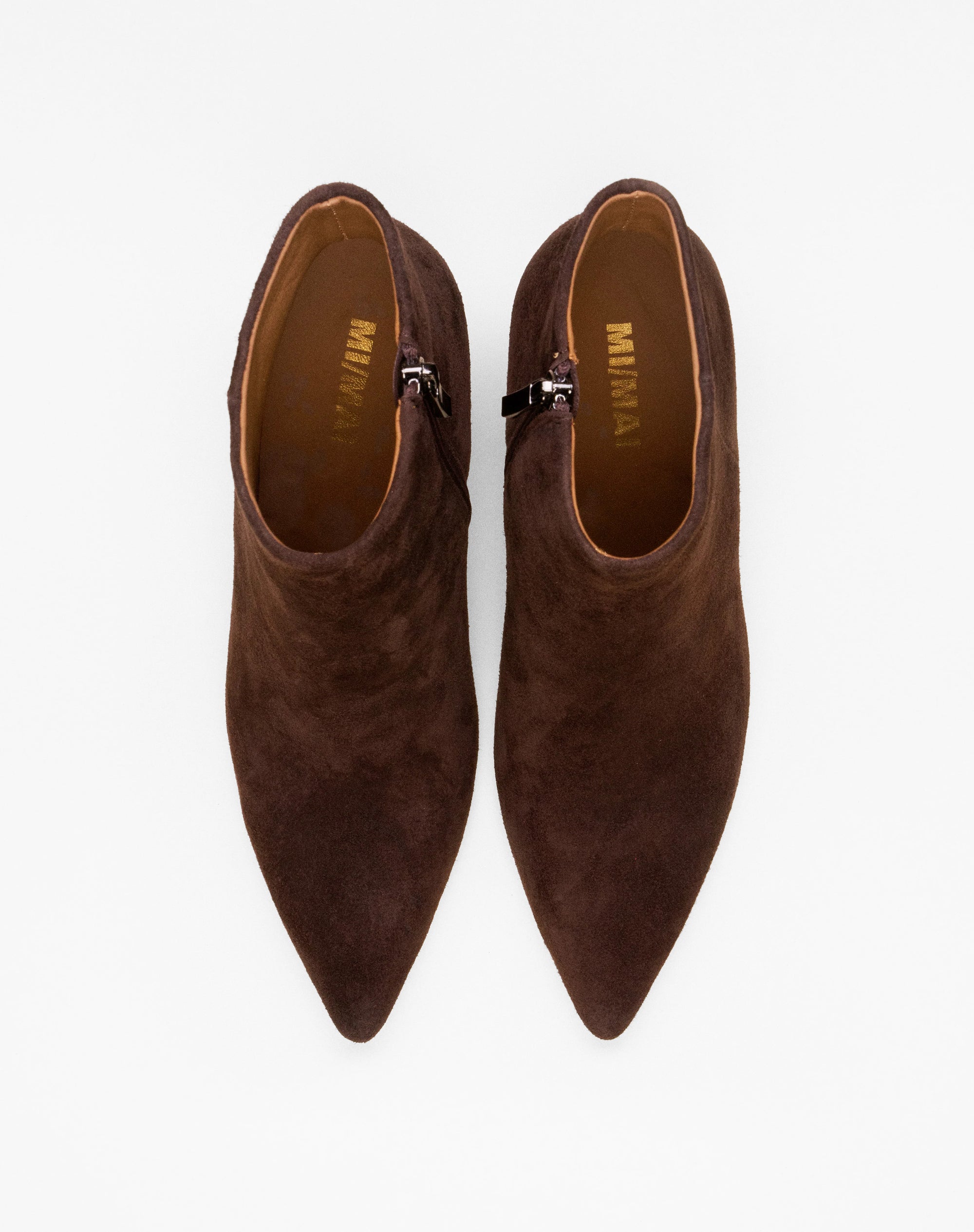 Noura Chocolate Suede pointed-toe ankle boots