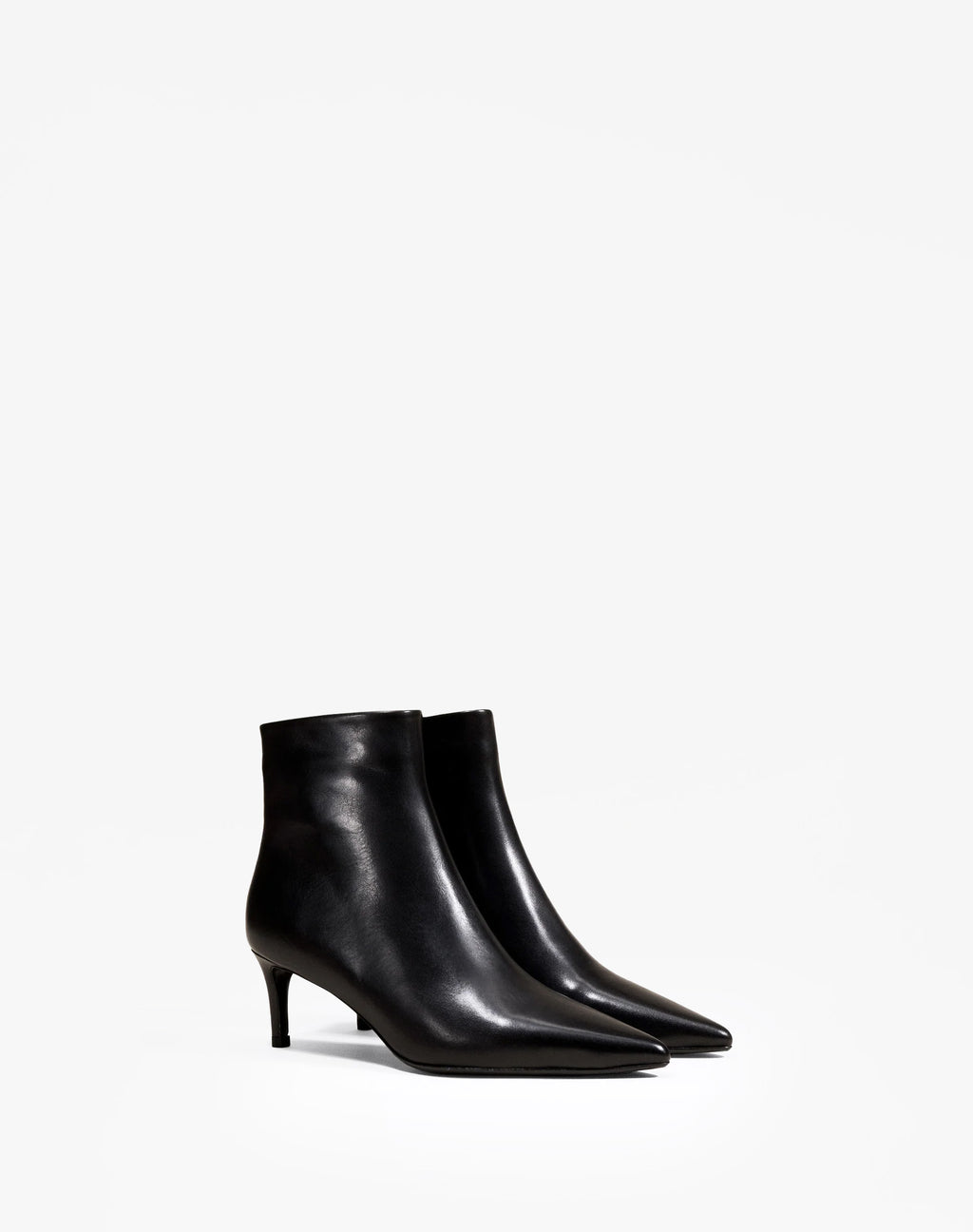 Bottines à talon et bout pointu Noura Low Black Calf