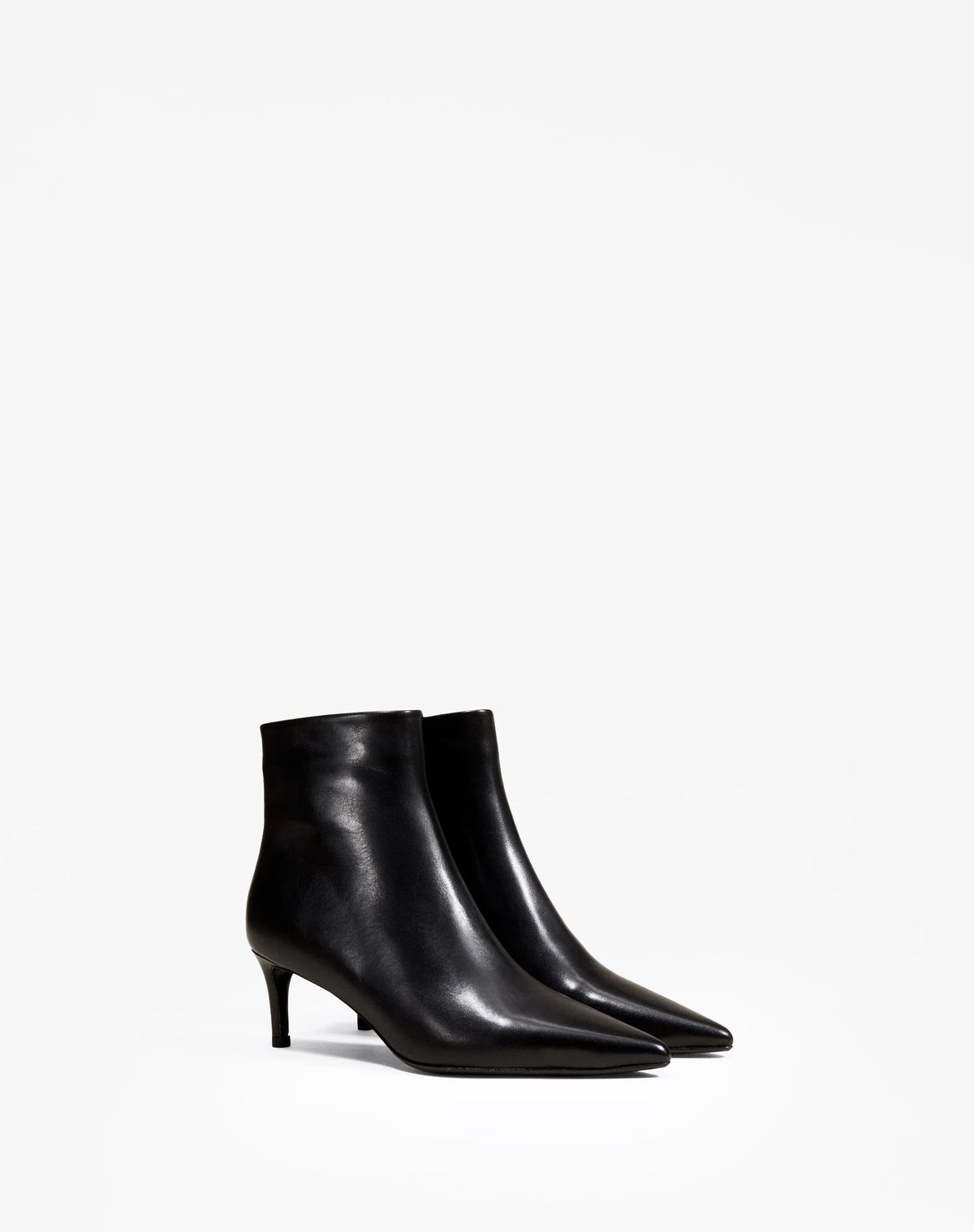 Noura Low Black Calf ankle boots with pointed toe