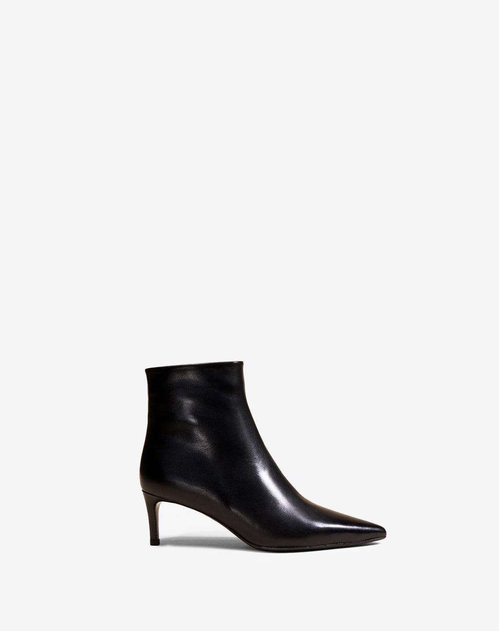 Bottines à talon et bout pointu Noura Low Black Calf