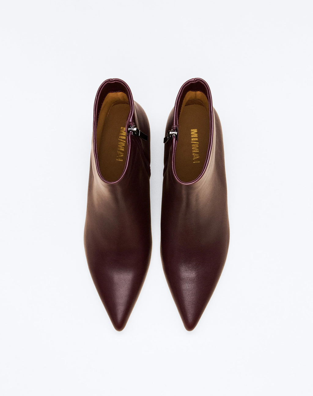 Bottines à talon et bout pointu Noura Low Burgundy