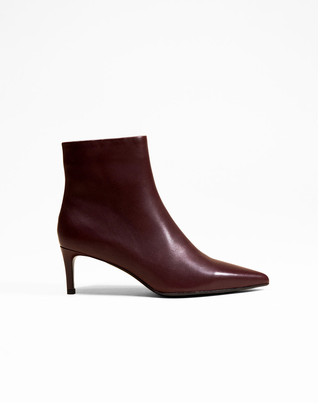 Noura Low Burgundy pointed-toe ankle boots