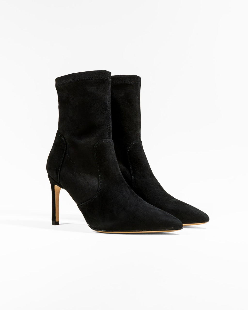 Ophelia Black pointed-toe heeled ankle boots