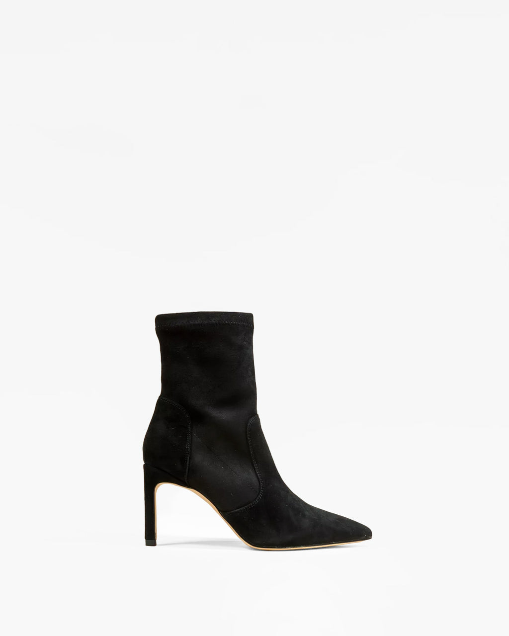 Bottines en daim noir à talon et bout pointu Ophelia Black