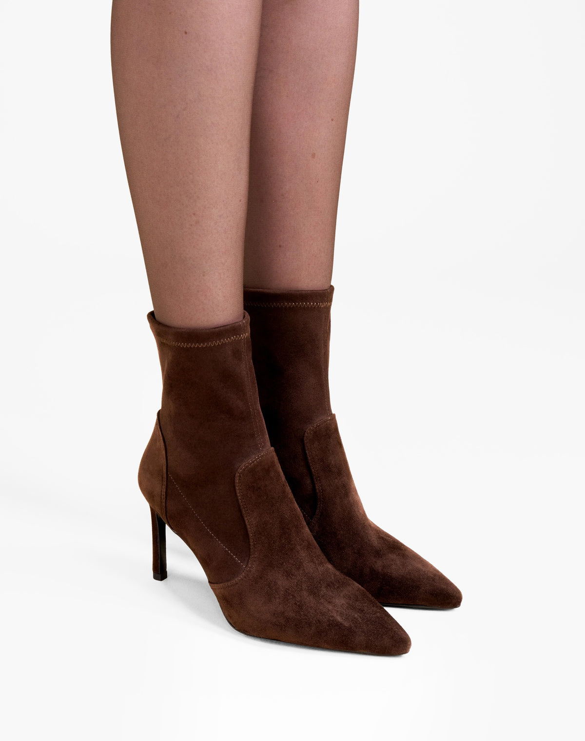 Bottines à talon et bout pointu Ophelia Chocolate