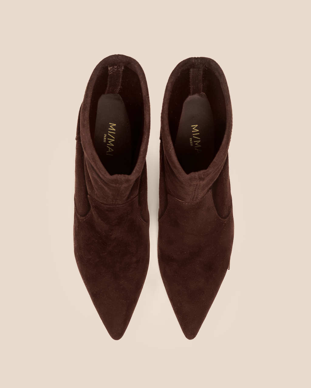 Ophelia Low Chocolate pointed-toe ankle boots