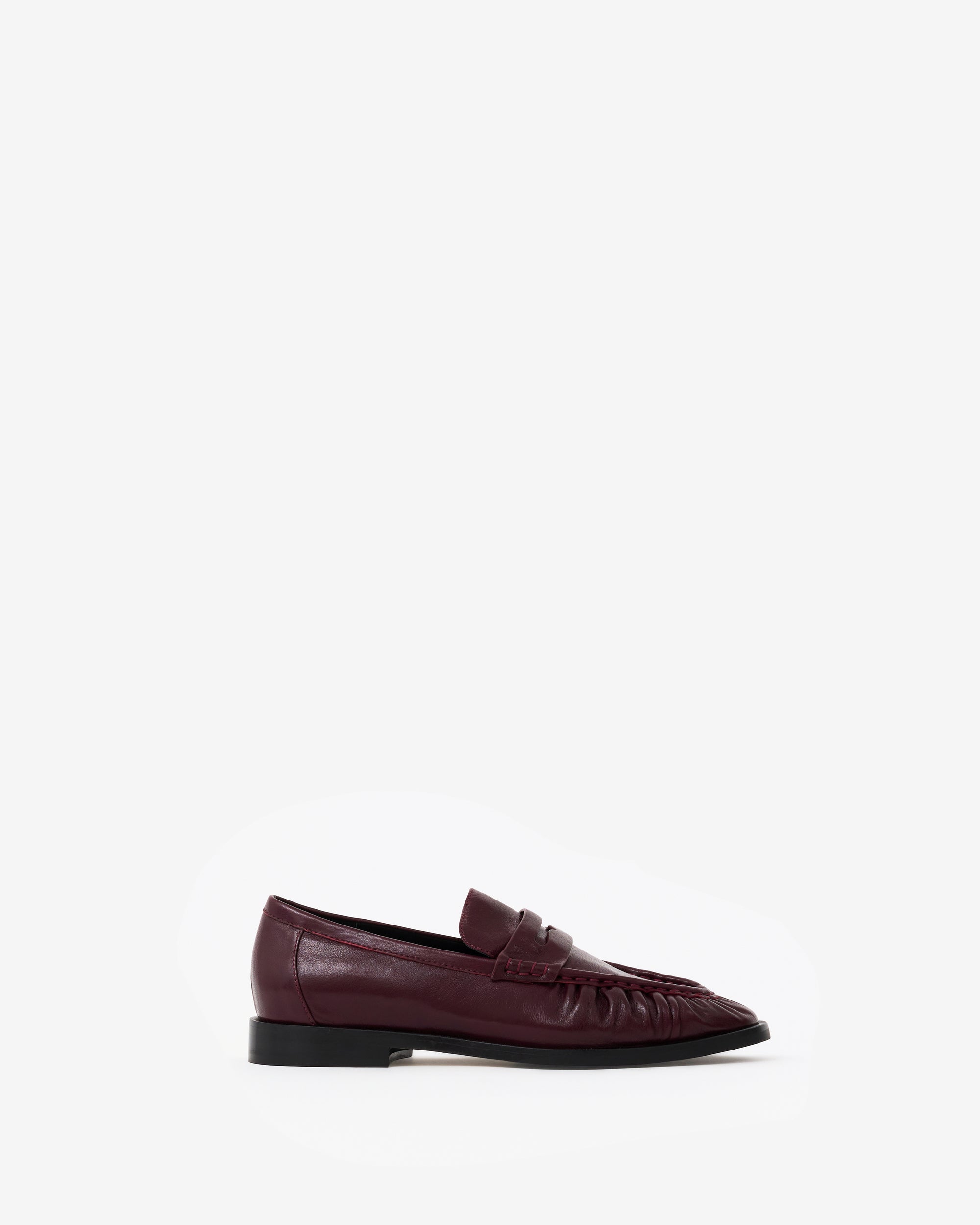 Mocassins plissé en cuir bordeaux Orso Burgundy