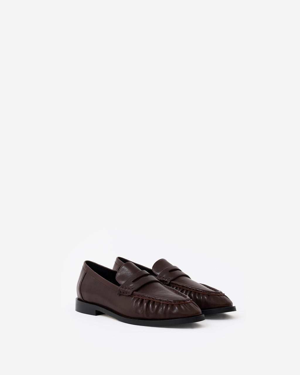 Mocassins plissé en cuir bordeaux Orso Chocolate