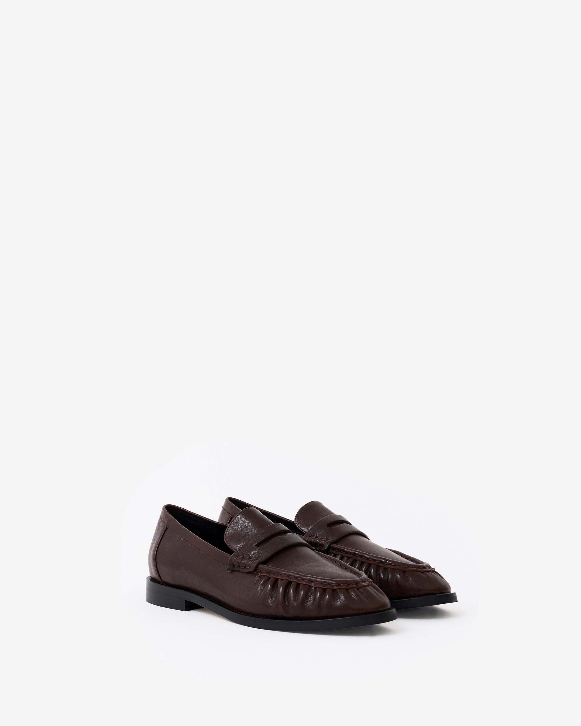 Mocassins plissé en cuir bordeaux Orso Chocolate