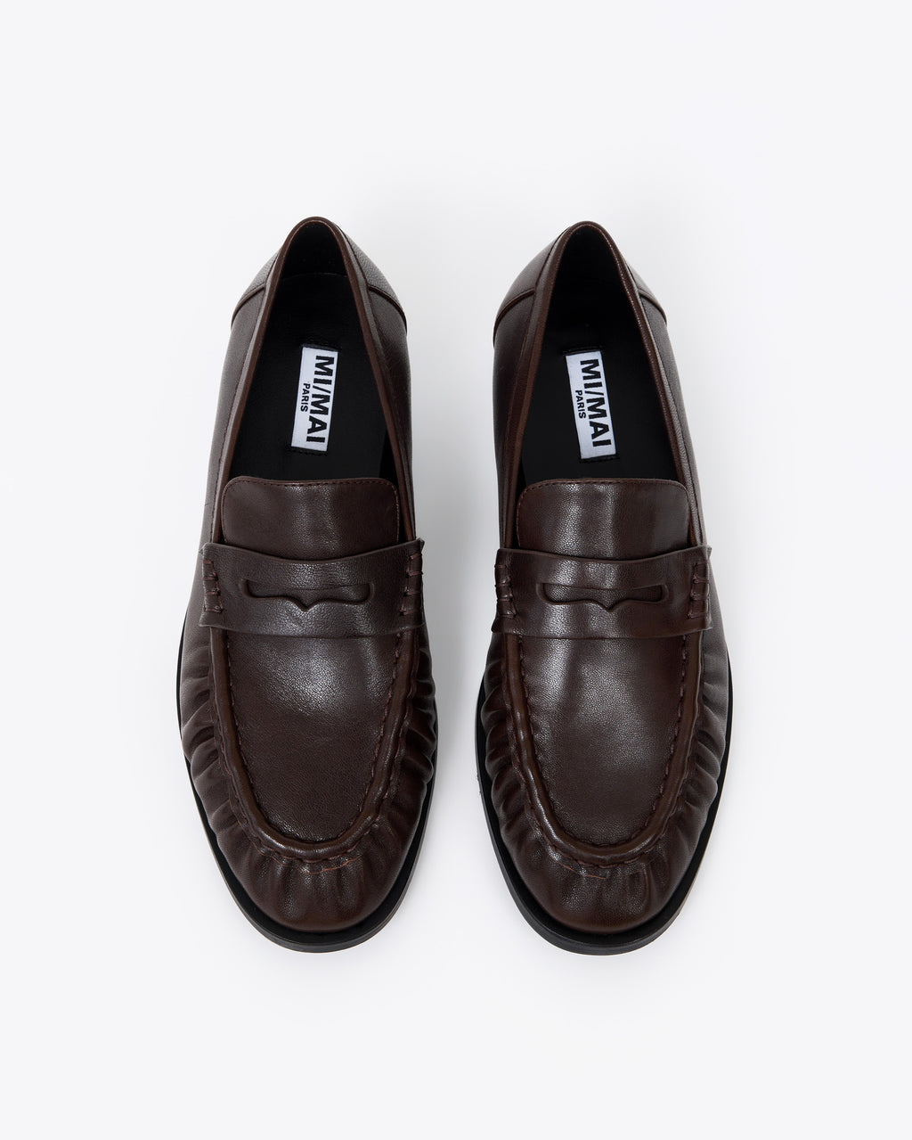 Mocassins plissé en cuir bordeaux Orso Chocolate