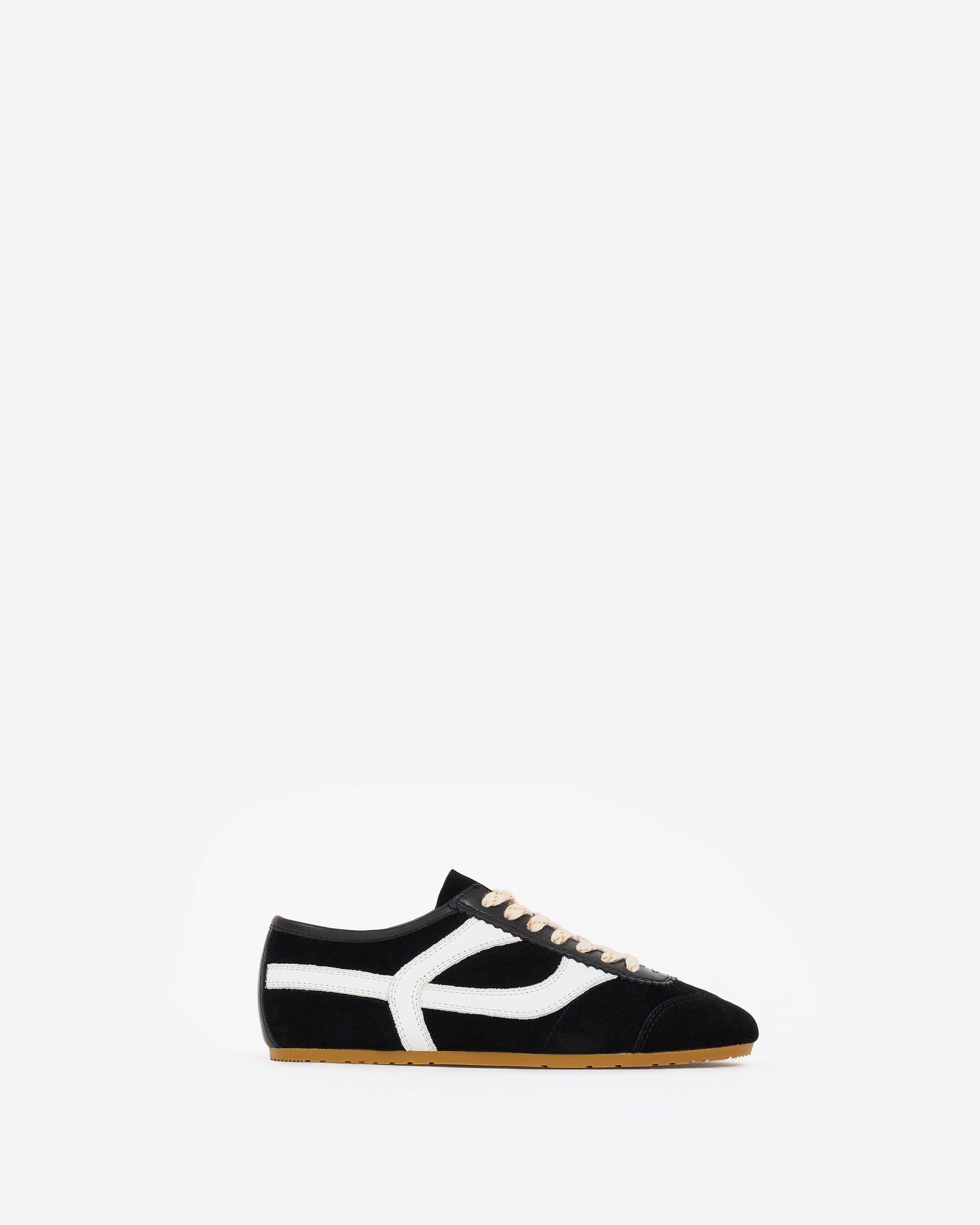 BASKETS EN DAIM NOIR PAOLA BLACK AND WHITE