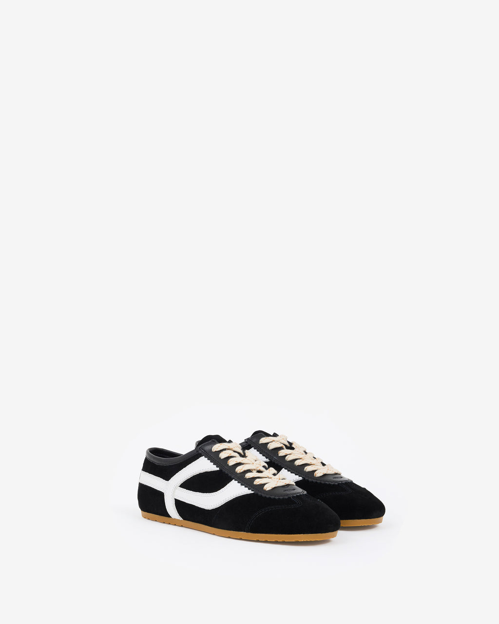 BASKETS EN DAIM NOIR PAOLA BLACK AND WHITE