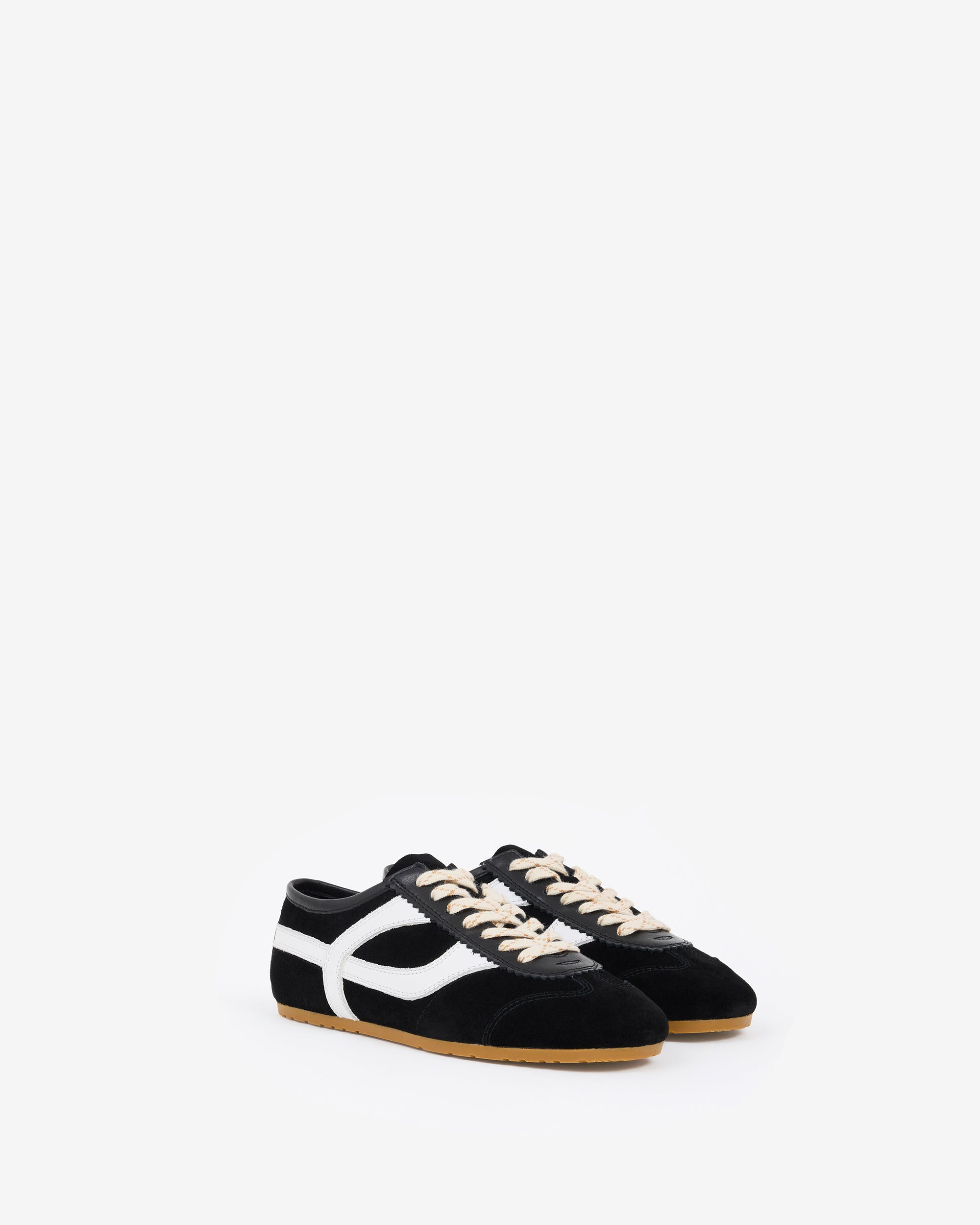 BASKETS EN DAIM NOIR PAOLA BLACK AND WHITE