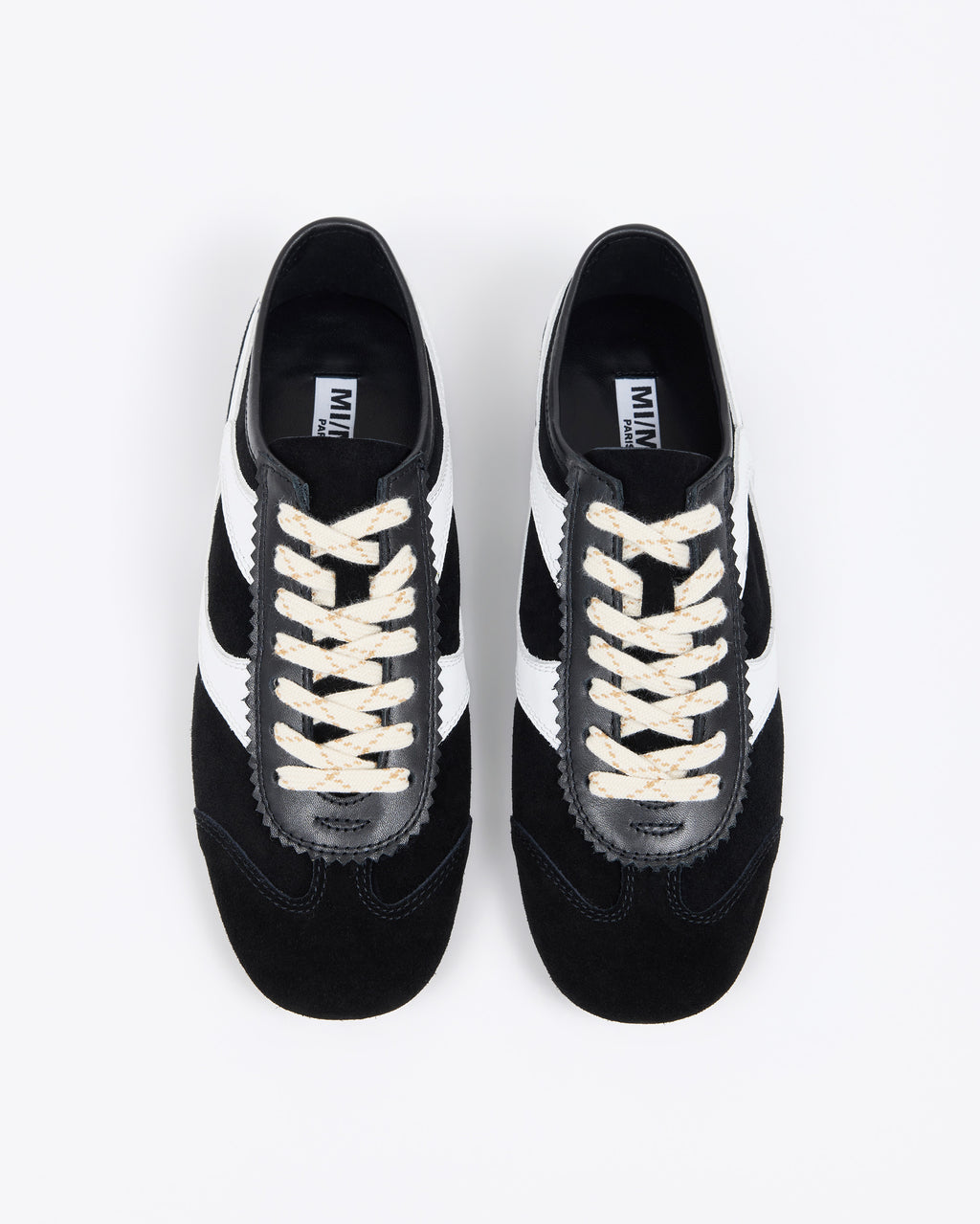 BASKETS EN DAIM NOIR PAOLA BLACK AND WHITE