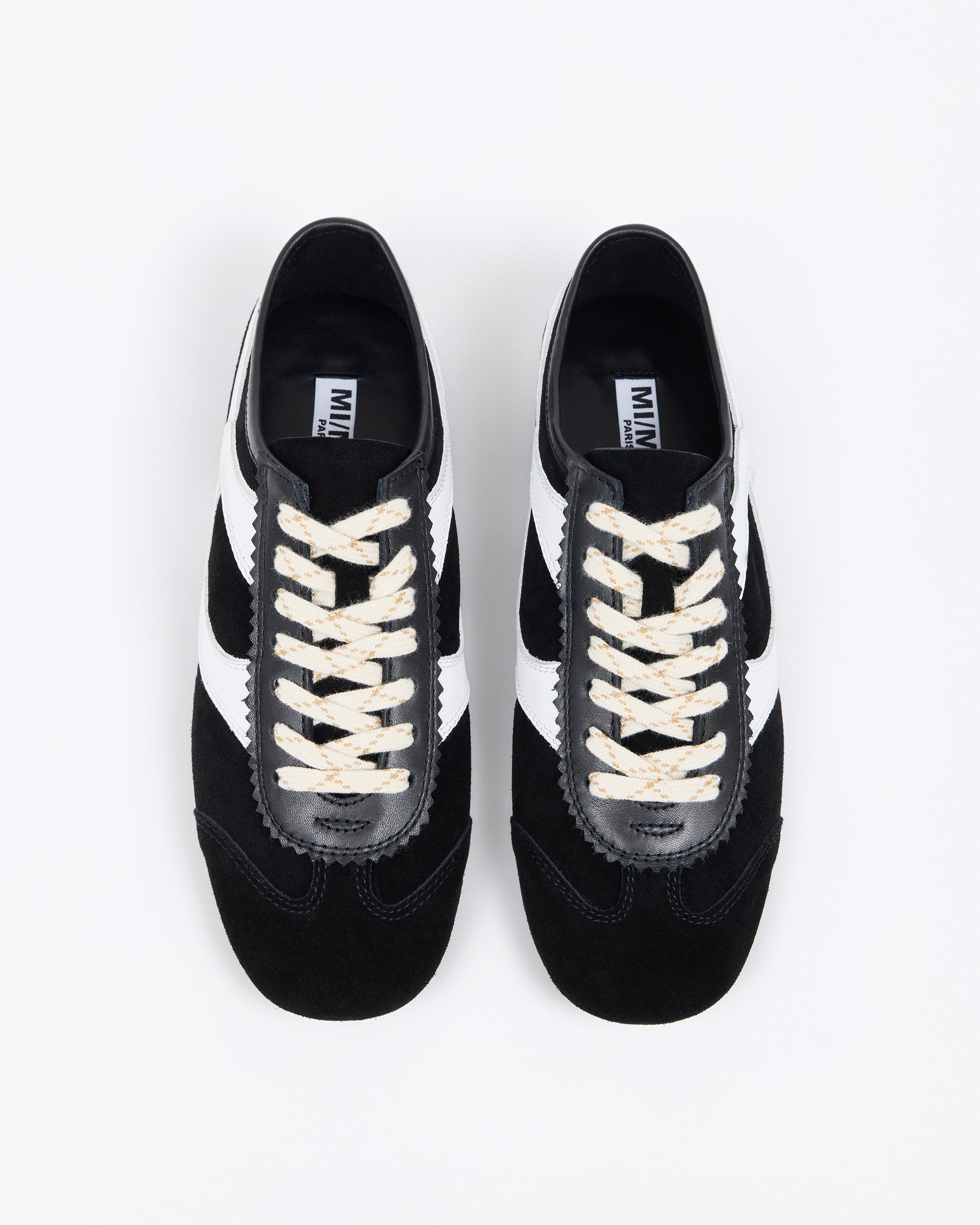 BASKETS EN DAIM NOIR PAOLA BLACK AND WHITE