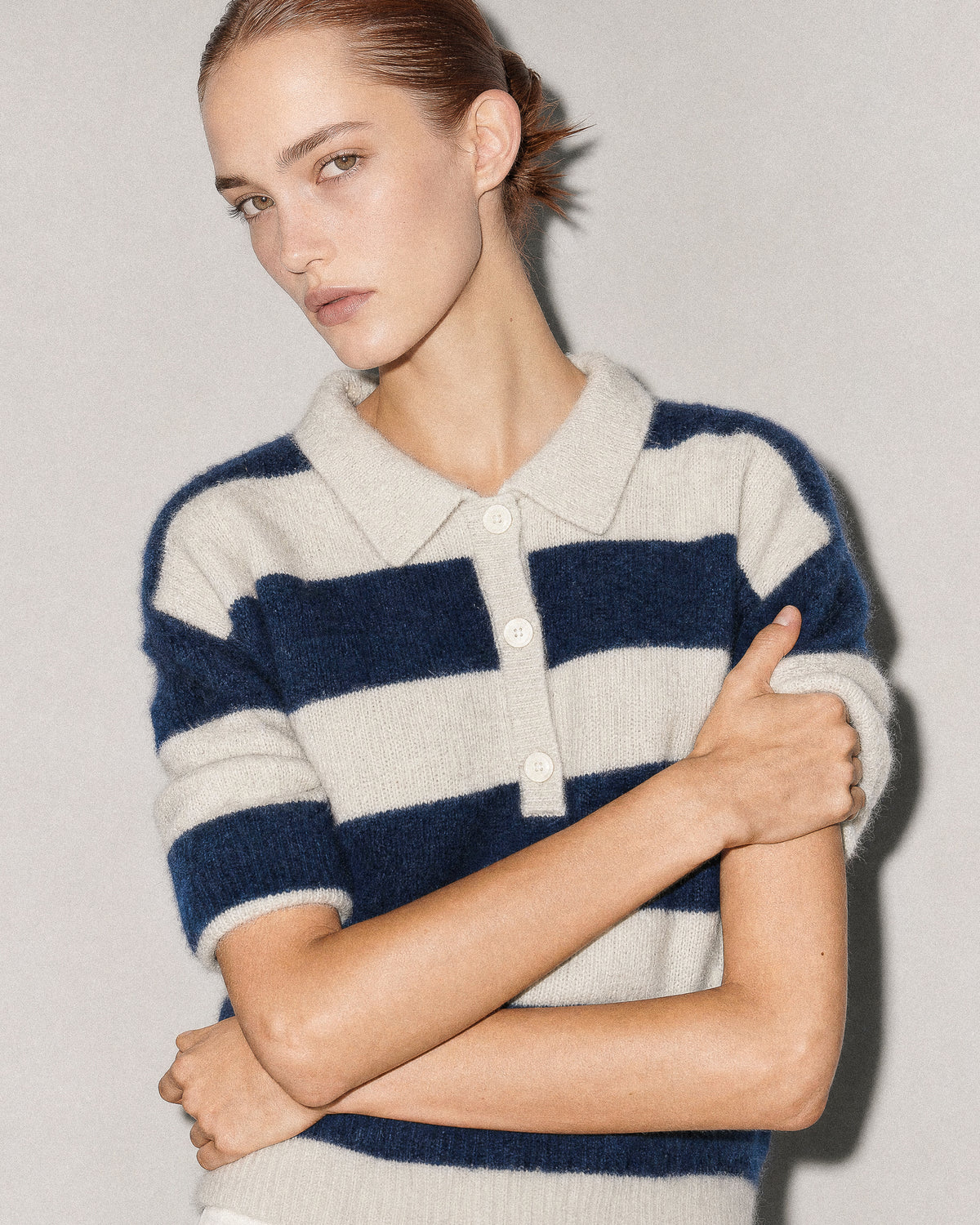 POLO EN MAILLE DE RACCOON ROBIN GREY NAVY