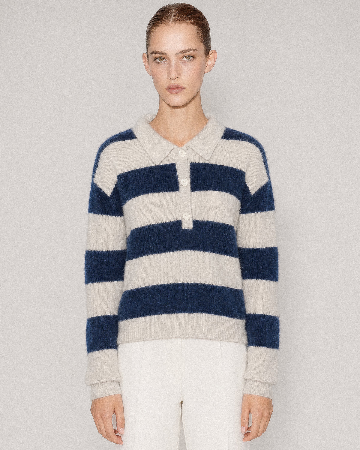 POLO EN MAILLE DE RACCOON ROBIN GREY NAVY