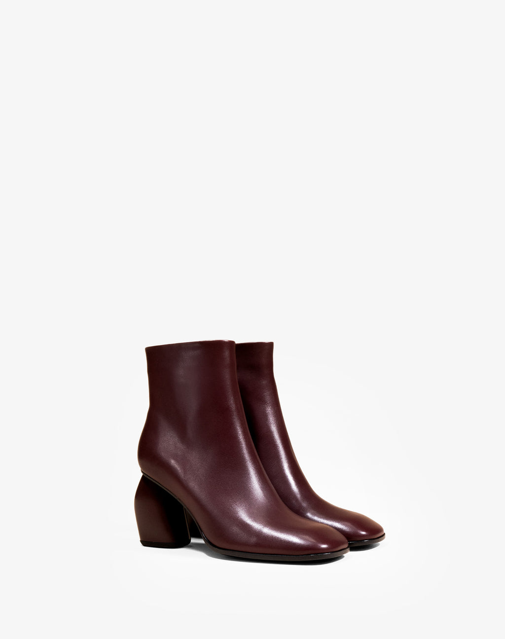 BOTTINES BORDEAUX A BOUT CARRE ET TALON HAUT RAMS BURGUNDY