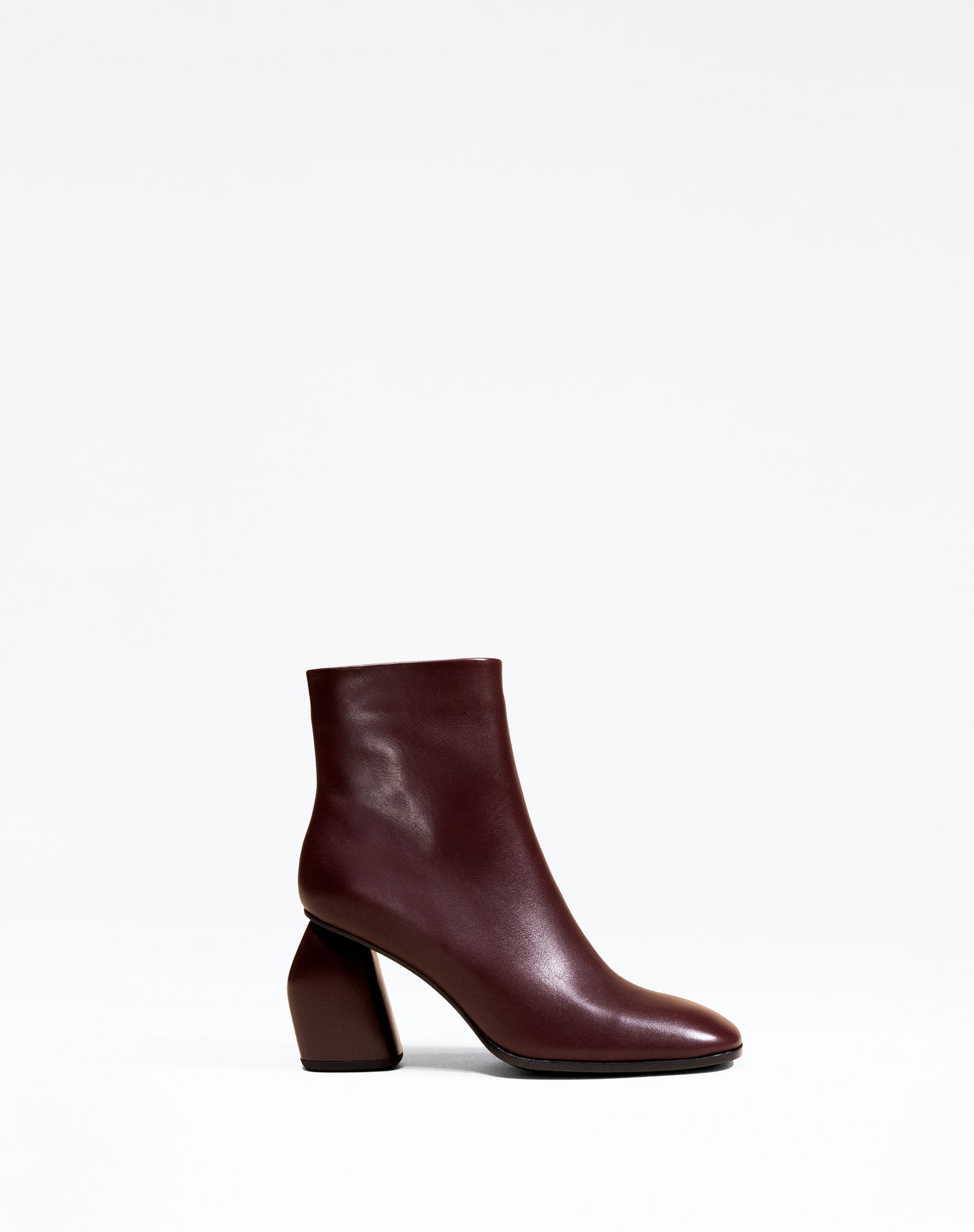BORDEAUX ANKLE BOOTS WITH SQUARE TOE AND HIGH HEEL RAMS BURGUNDY