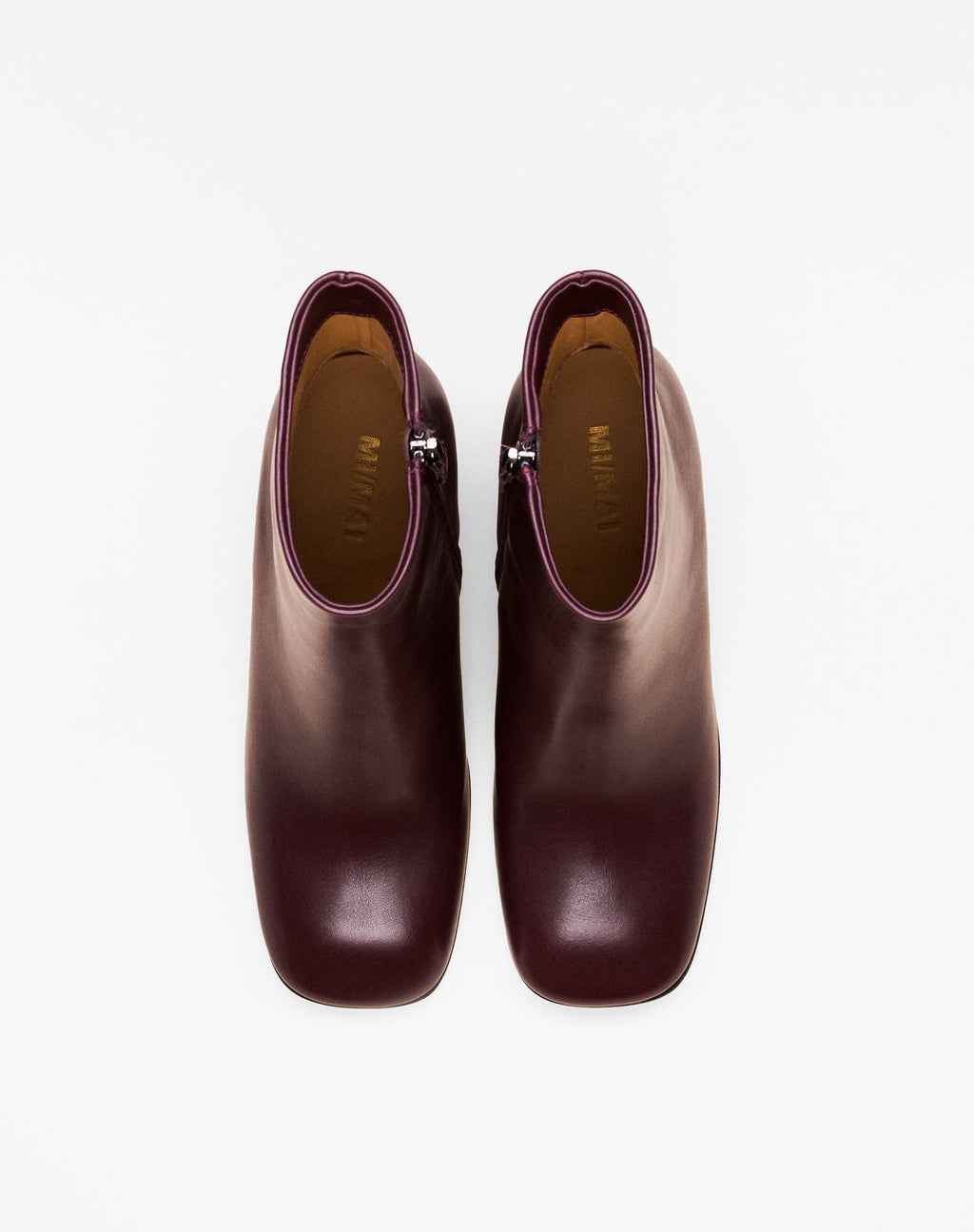 BOTTINES BORDEAUX A BOUT CARRE ET TALON HAUT RAMS BURGUNDY