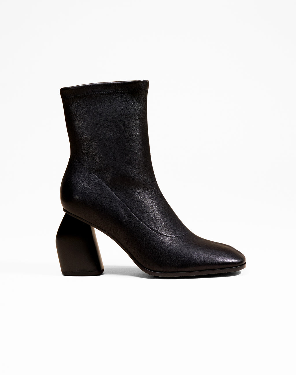 RASMUS HIGH BLACK LAMB SQUARE-TOE HIGH HEEL ANKLE BOOTS