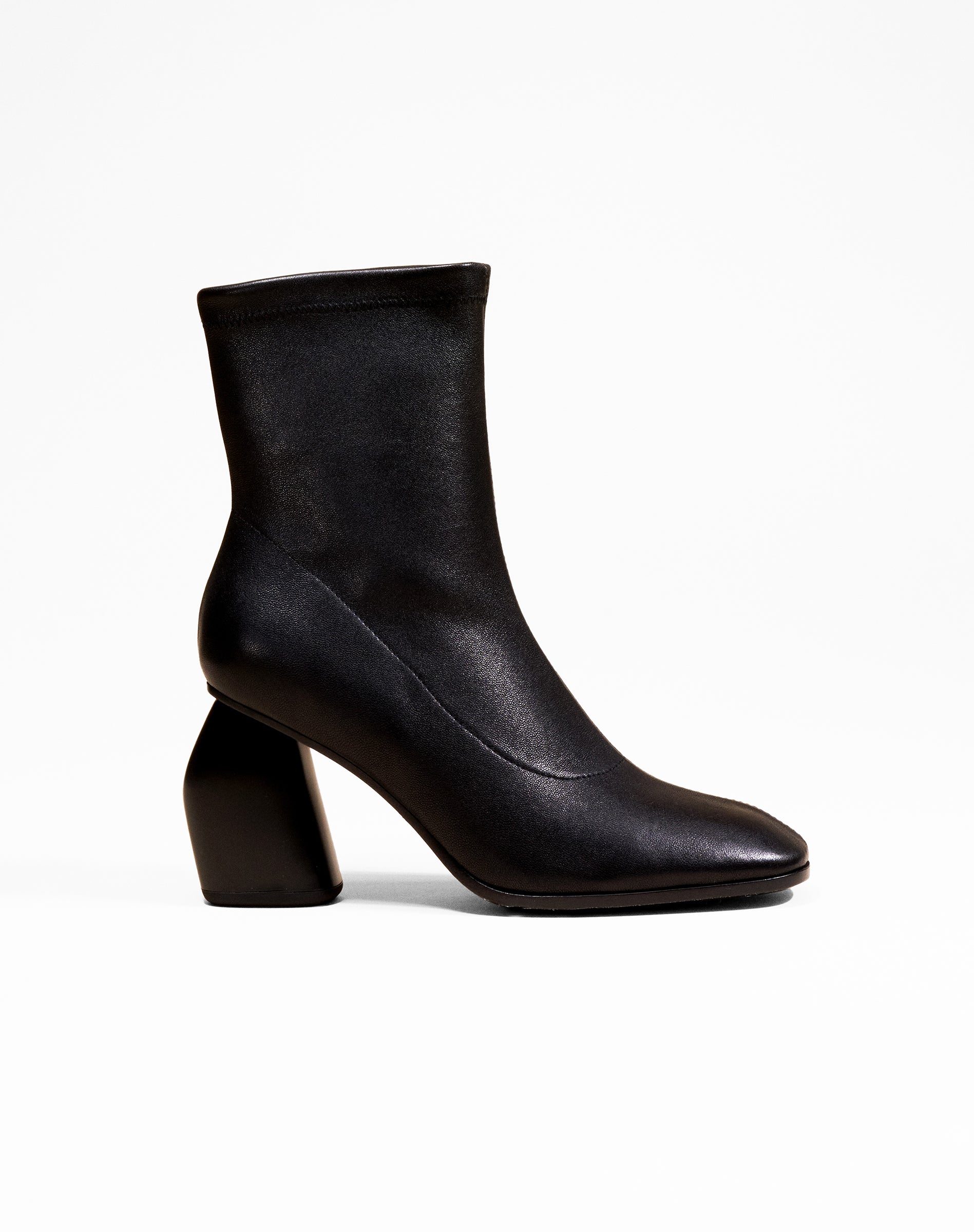 RASMUS HIGH BLACK LAMB SQUARE-TOE HIGH HEEL ANKLE BOOTS