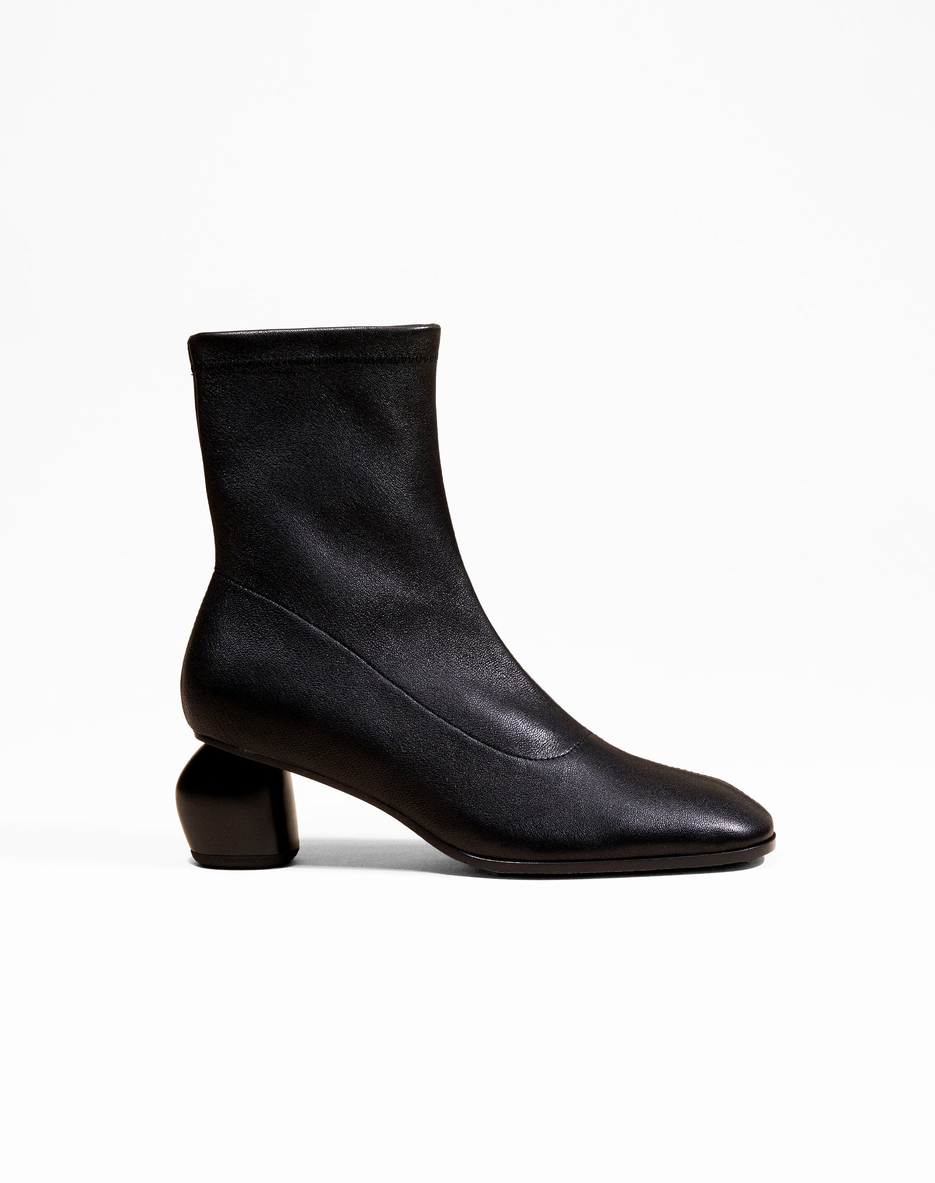 RASMUS LOW BLACK LAMB SQUARE TOE LOW HEEL ANKLE BOOTS