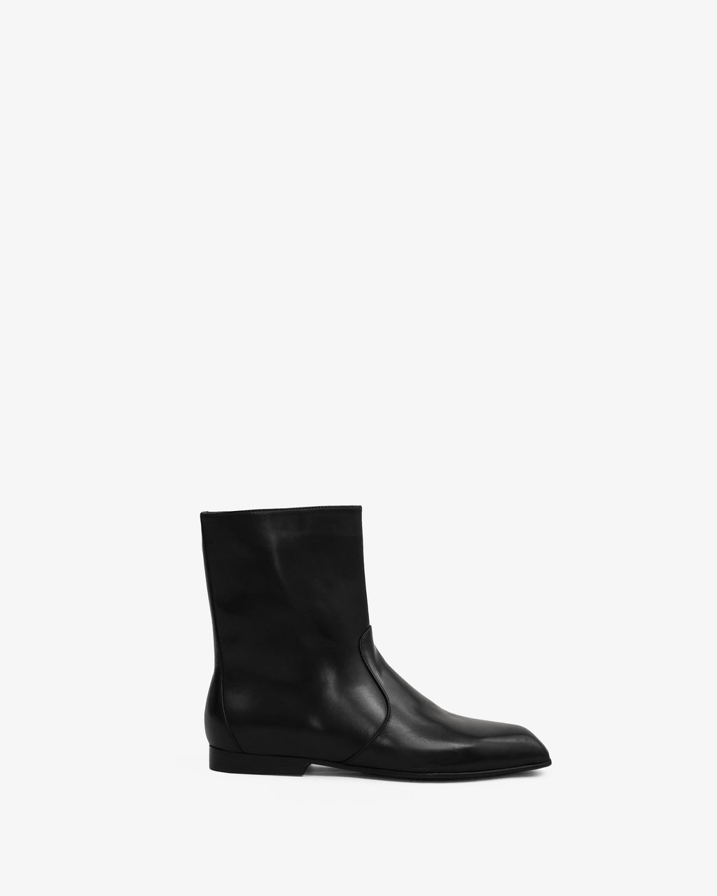Bottines plates en cuir noir Rizo Black