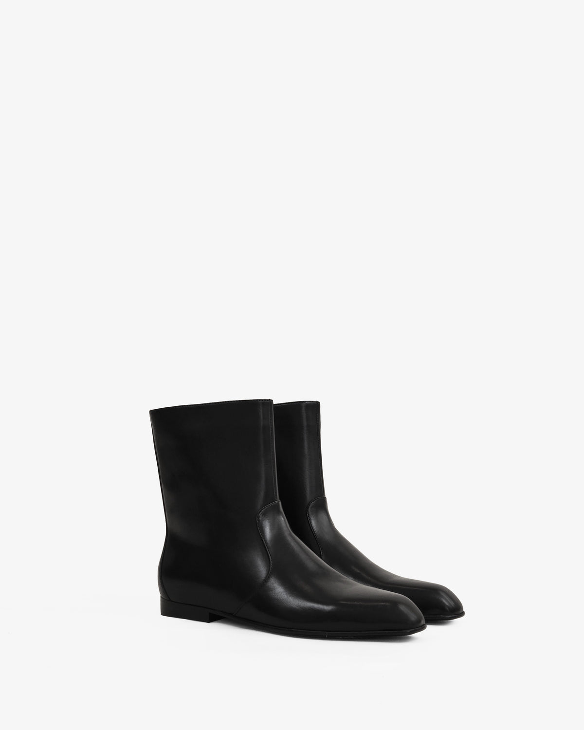 Bottines plates en cuir noir Rizo Black