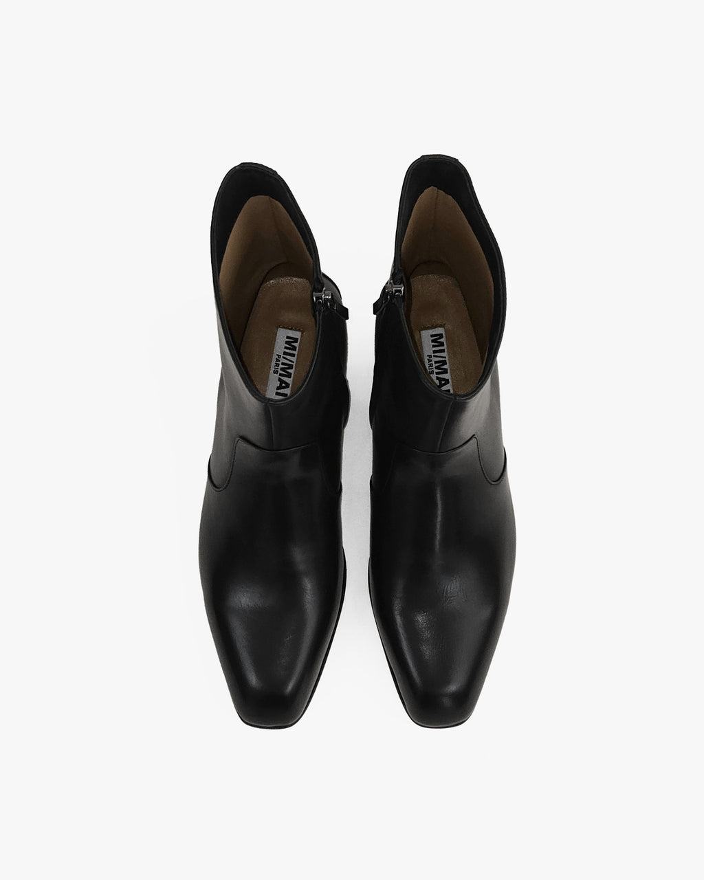 Bottines plates en cuir noir Rizo Black