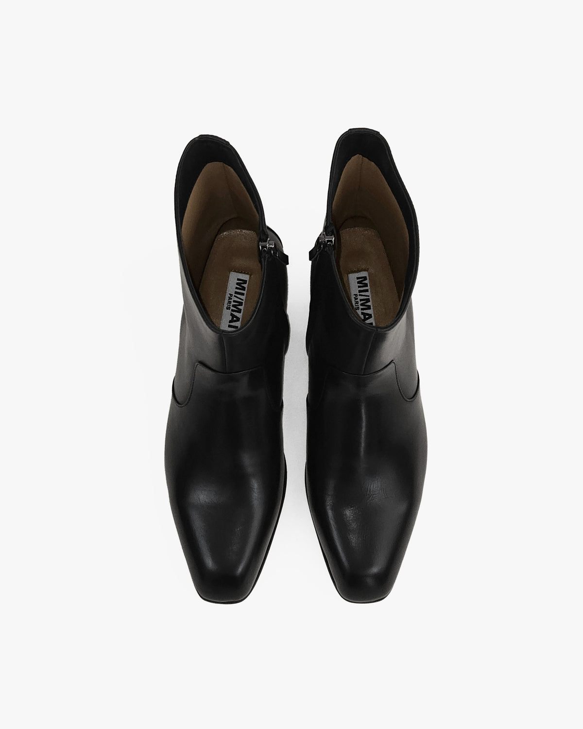 Bottines plates en cuir noir Rizo Black