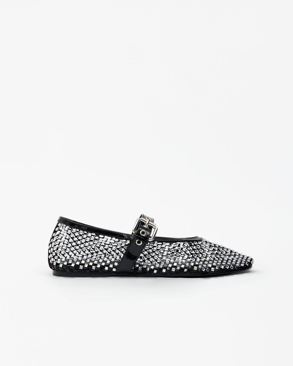 Ballerine à bride babies en résille et strass Romy White Crystals