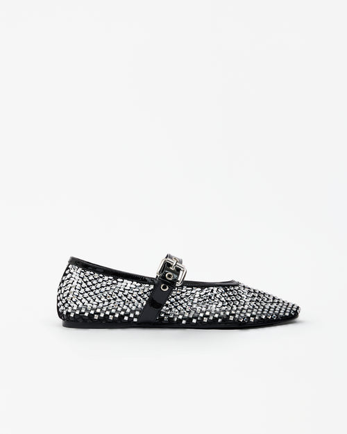 Ballerine à bride babies en résille et strass Romy White Crystals