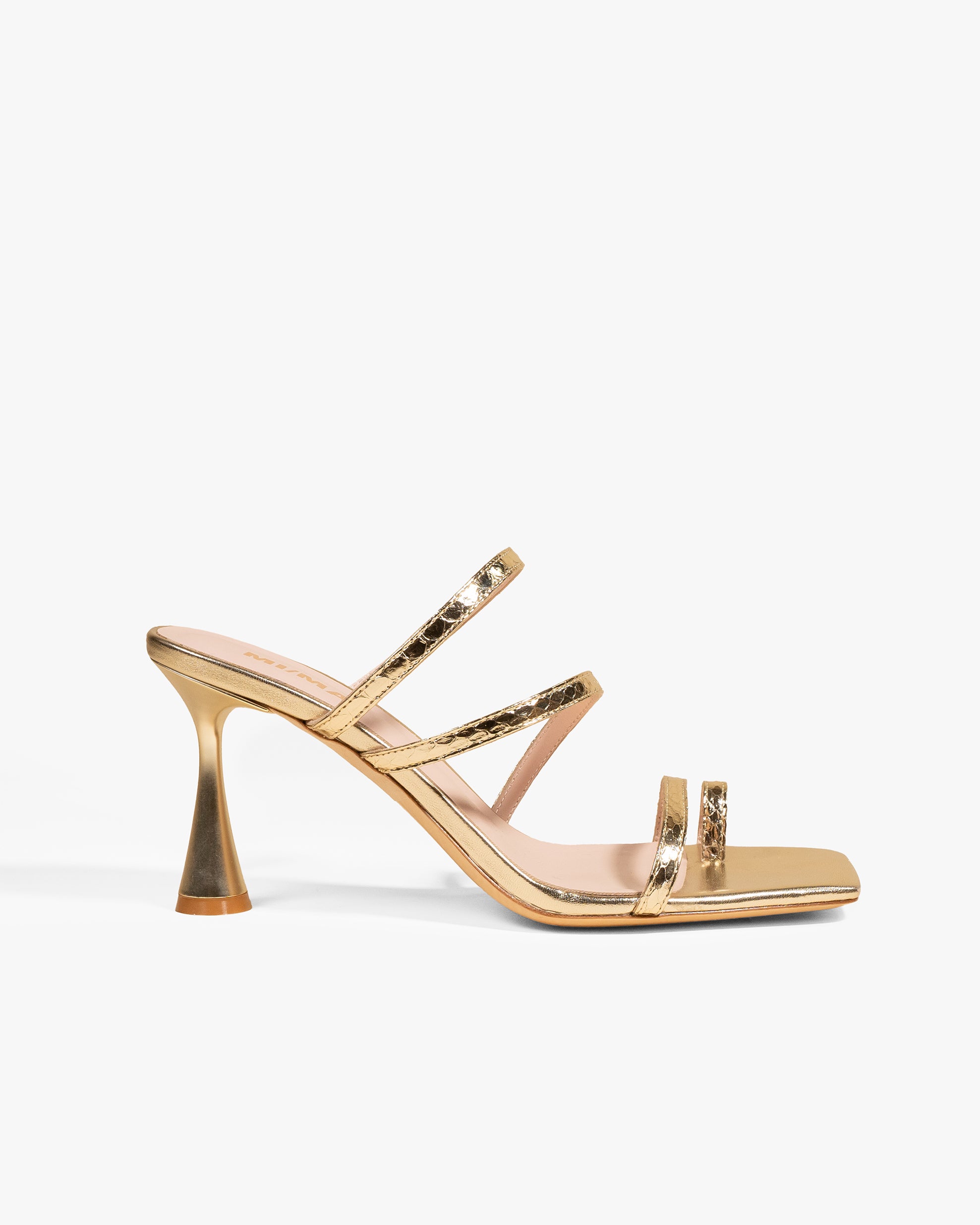 Sorento Gold Snake square-toe strappy sandal
