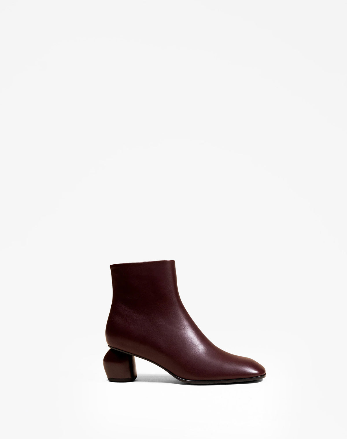 BOTTINES BORDEAUX A BOUT CARRE ET TALON BAS TADAO BURGUNDY