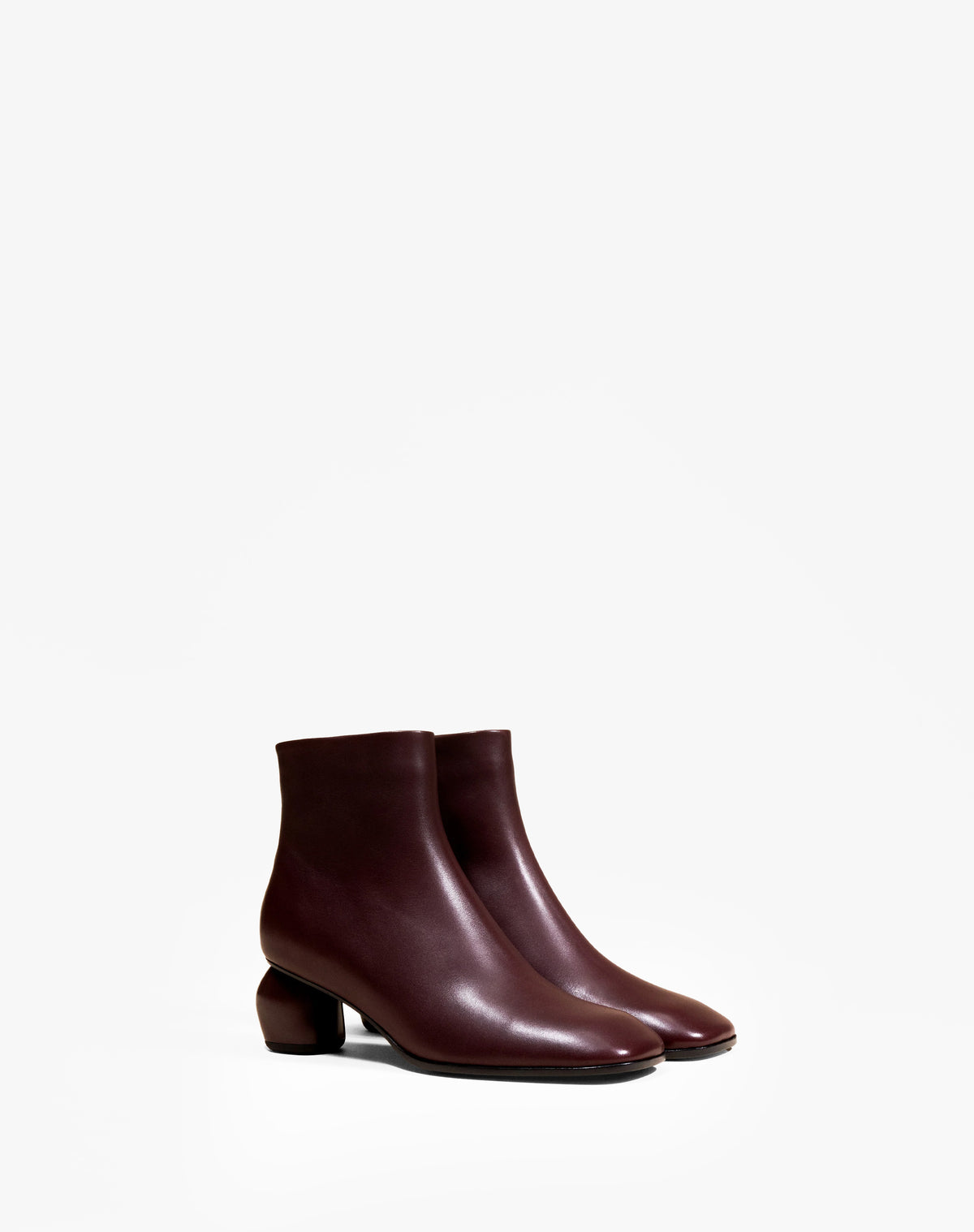 BOTTINES BORDEAUX A BOUT CARRE ET TALON BAS TADAO BURGUNDY
