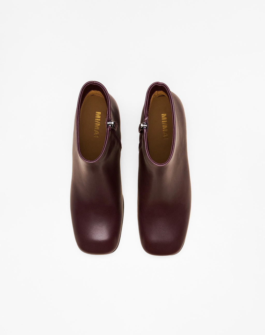 BOTTINES BORDEAUX A BOUT CARRE ET TALON BAS TADAO BURGUNDY
