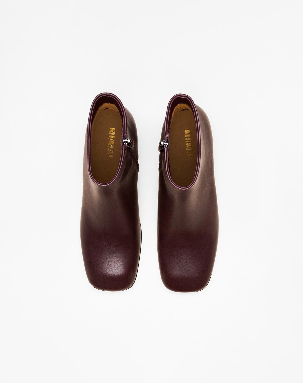 BOTTINES BORDEAUX A BOUT CARRE ET TALON BAS TADAO BURGUNDY
