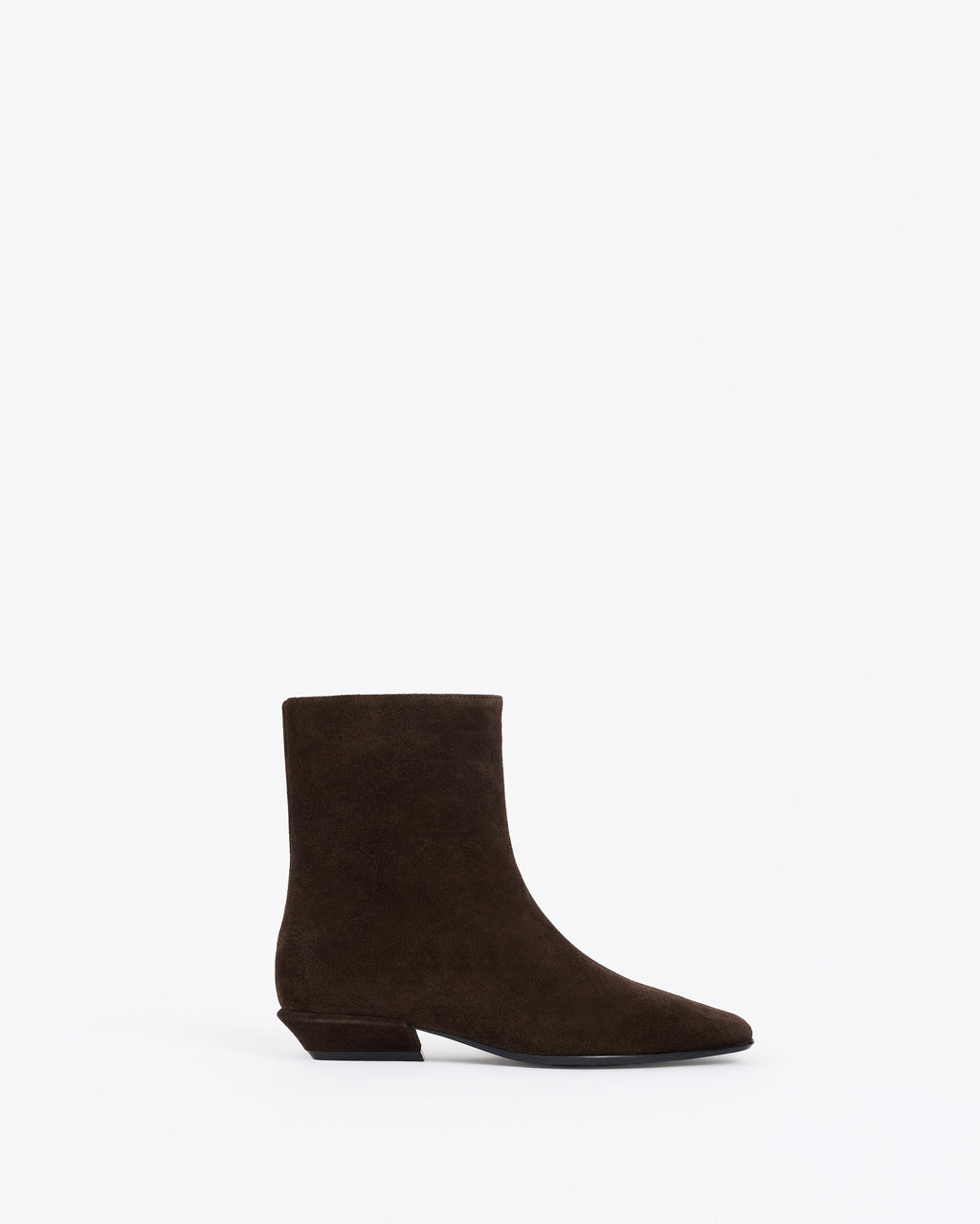 Bottines à petit talon en daim chocolat Tamy Chocolate Suede