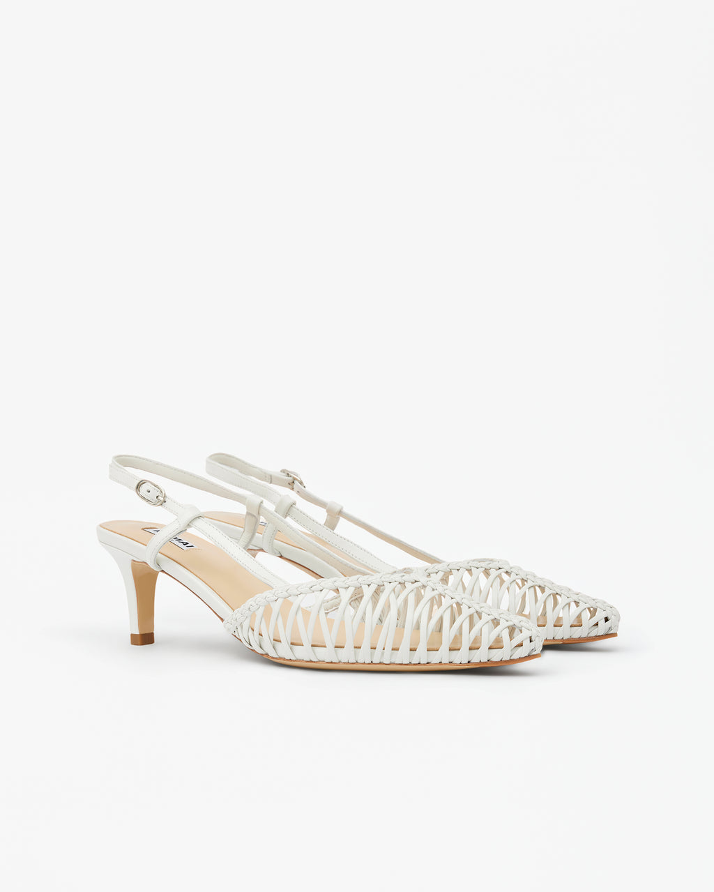 Renzo Black pointed-toe pump with ankle strap and small spool heel