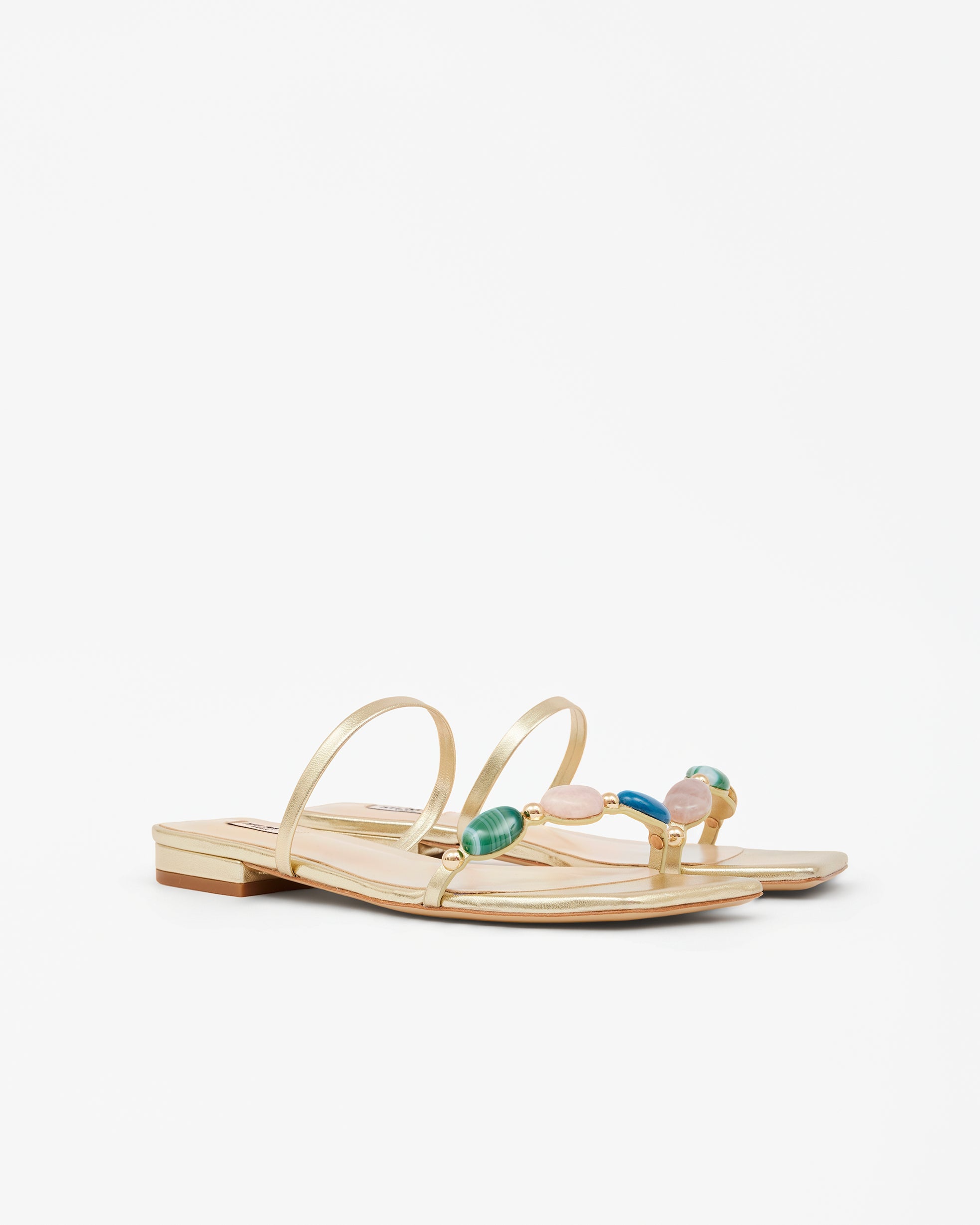 Eero Black flat mule with wide black leather strap