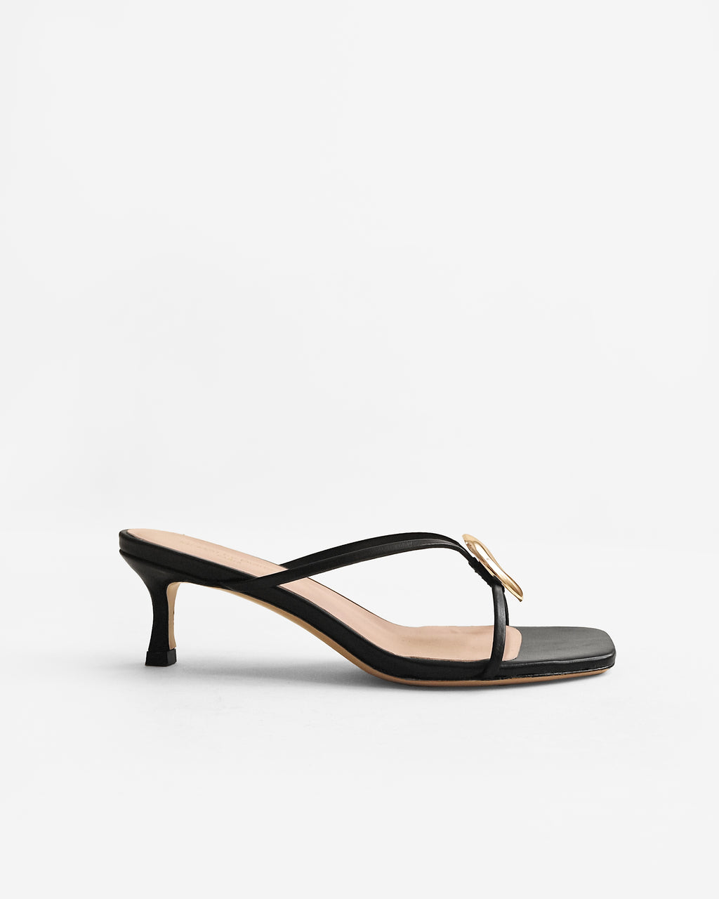 Mules à brides en cuir doré et accessoires interchangeables Lagos Black