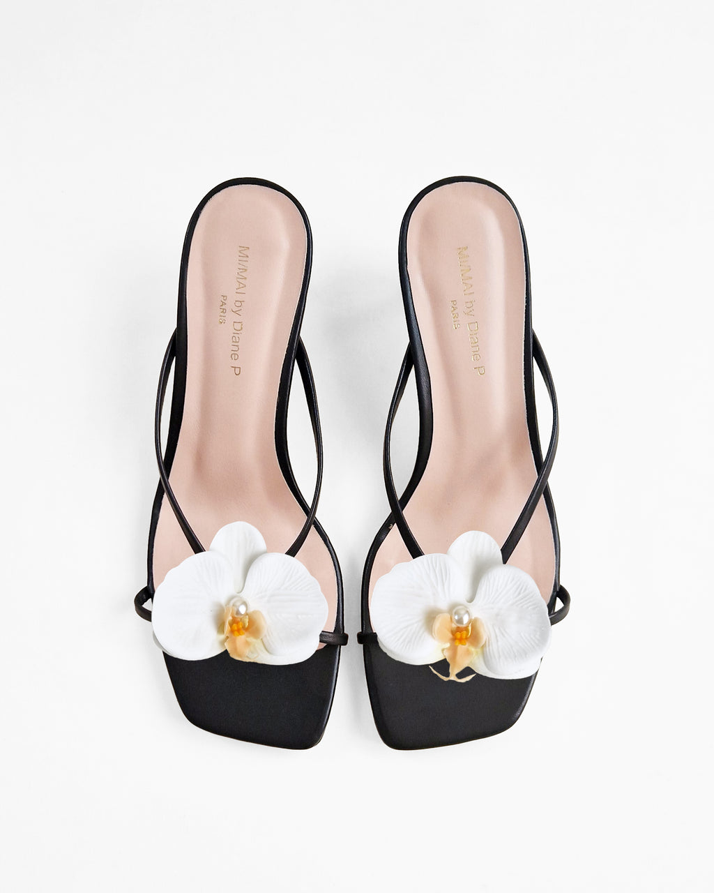 Mules à brides en cuir doré et accessoires interchangeables Lagos Black