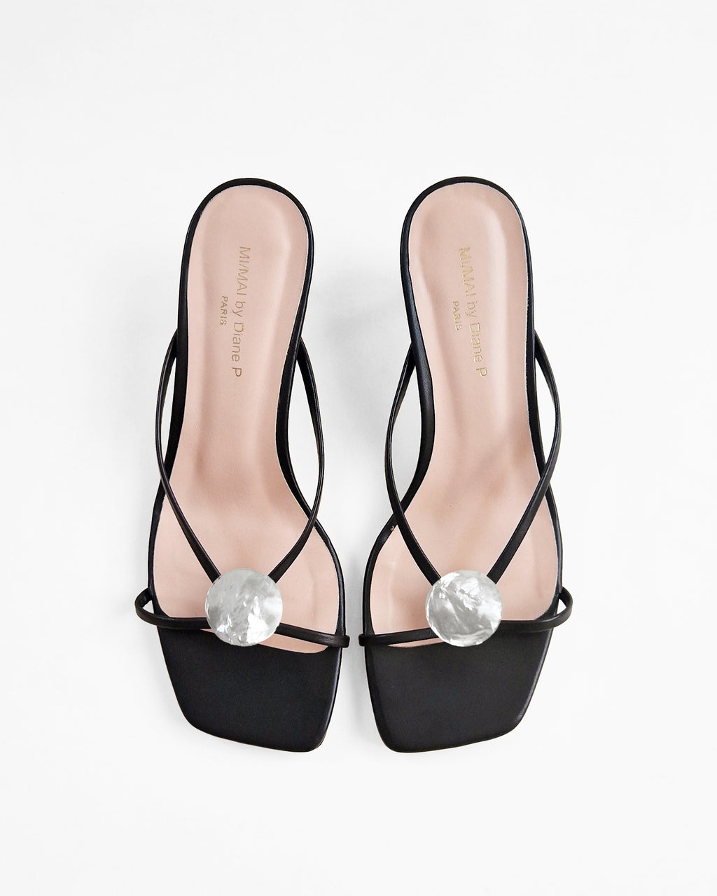 Mules à brides en cuir doré et accessoires interchangeables Lagos Black