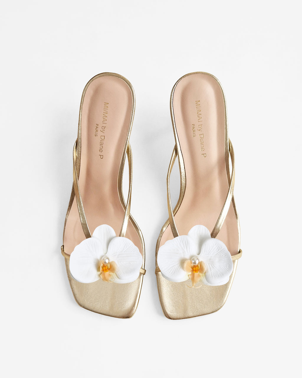 Mules à brides en cuir doré et accessoires interchangeables Lagos Gold