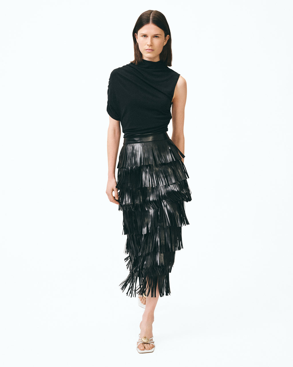 Thira White strappy mules with interchangeable accessories